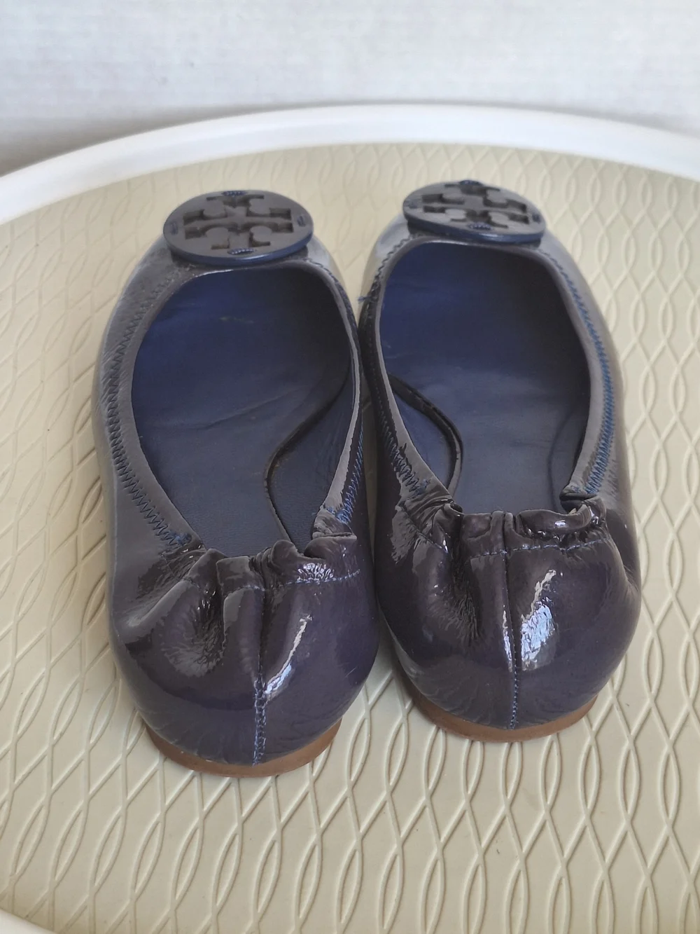 💙Tory Burch Patent Leather Ballet Flats in Deep Purple 🤍Sz 7.5M